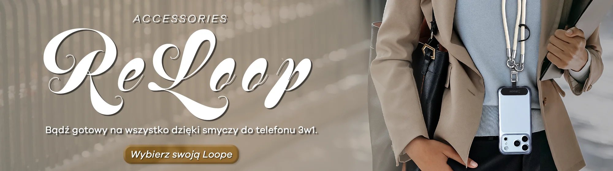 Akcesoria do telefonu 3w1 - smycz, uchwyt i przycisk, prezentacja Reloop